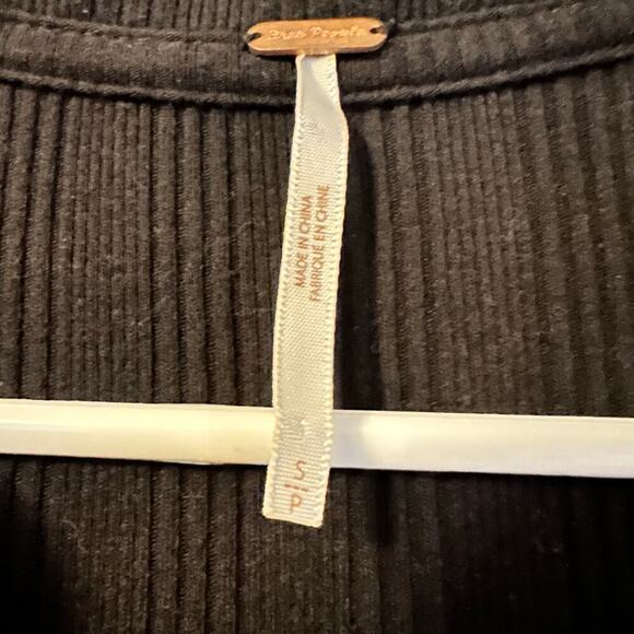 Free People Jolene Fit And Flare Ribbed Black Mini Dress Size Small - Picture 3 of 8